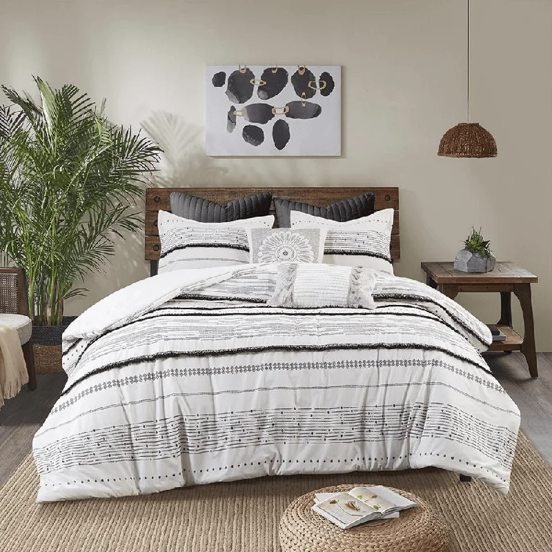 Weekend Clearance Event 100% Cotton Duvet Cover Set w/Trims -3 pcs. (King/Cal King)