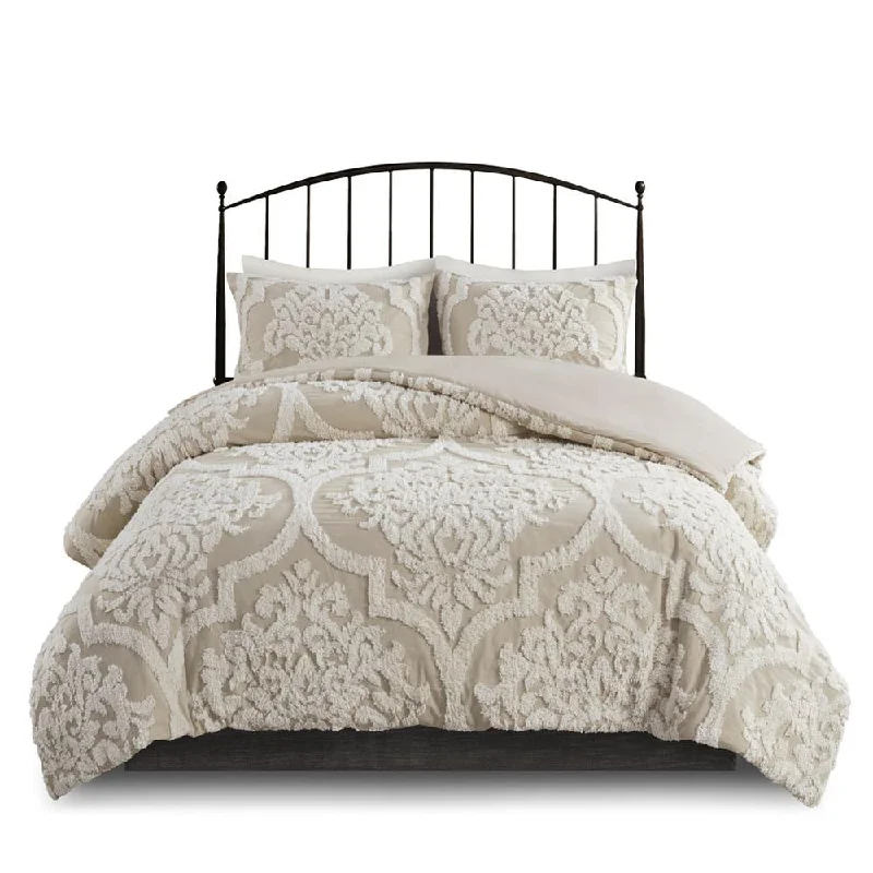 Weekend Bargain Blast 100% Cotton Tufted Viola Duvet Cover Set -3 pcs. (King/Cal King)