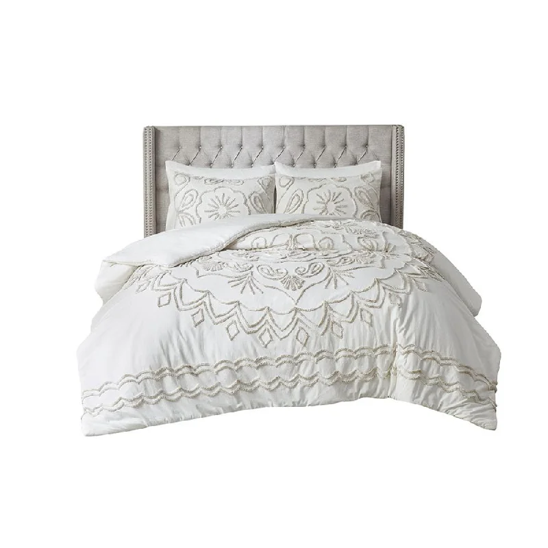Weekend Special Offers 100% Cotton Violette Tufted Duvet Cover Set -3 pcs (King/Cal King)