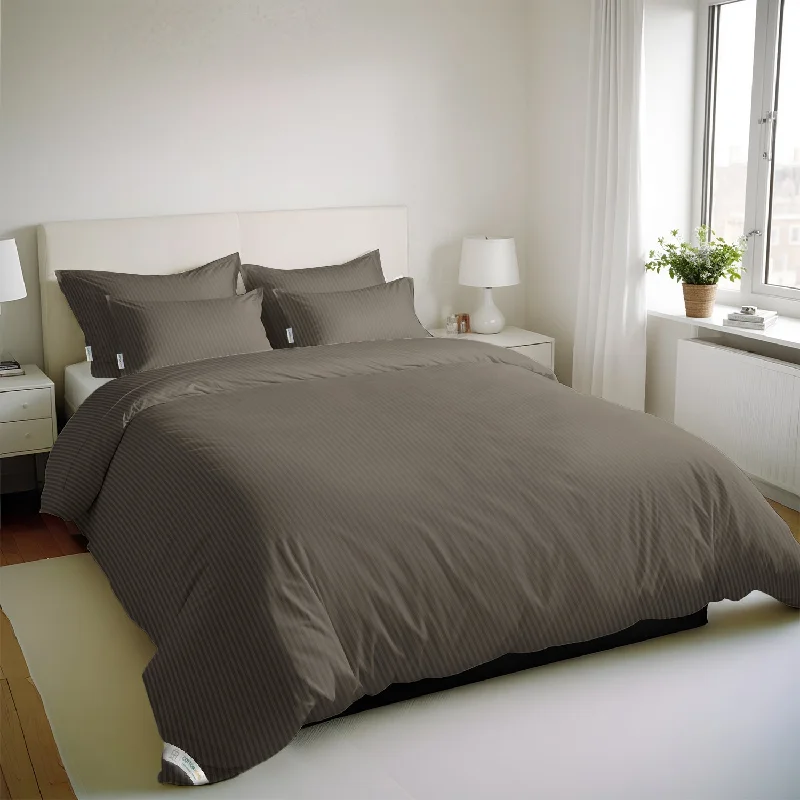 Weekend Big Discount Event 6 Piece  Duvet Cover Set 240x260cm King - Gray Stripe
