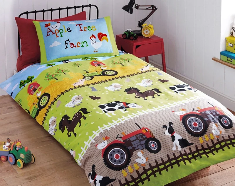 Weekend Low Prices Apple Tree Farm Bedding Farm Animals Tractors Toddler or Twin Duvet Comforter Cover Set Weekend Low Prices Apple Tree Farm Bedding Farm Animals Tractors Toddler or Twin Duvet Comforter Cover Set