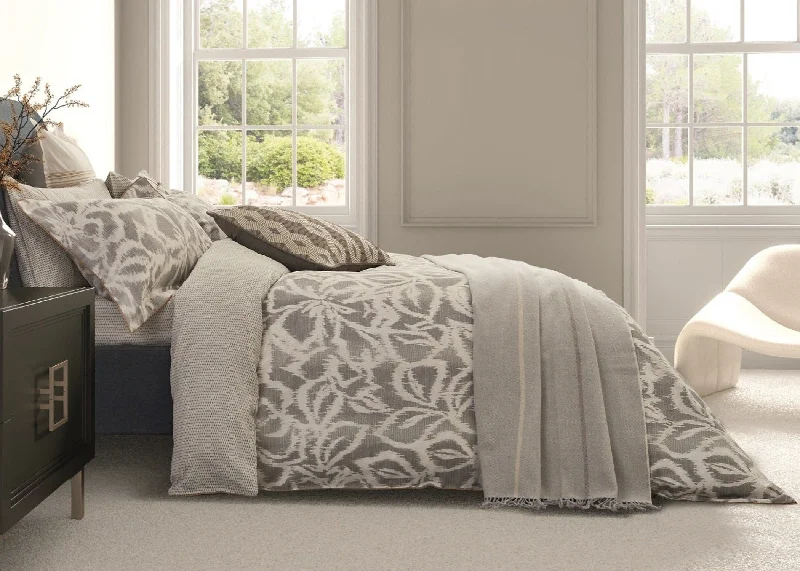 Weekend Markdowns Galore Bedeck of Belfast "Asha" Duvet Cover and Oxford Pillowcase in Grey