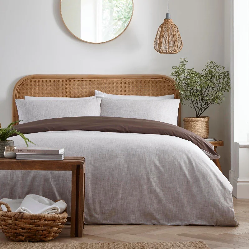 Weekend Hot Prices Biscay Cotton Brown Duvet Cover Set