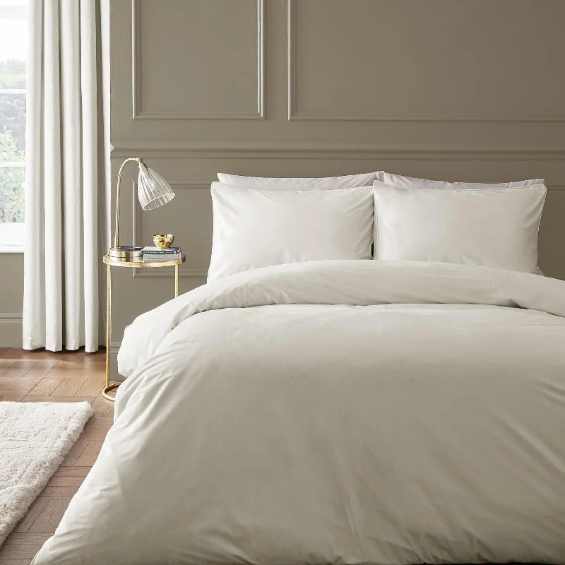 Weekend Limited-Time Offers Kingsley Matt Velvet Duvet Cover Set Cream