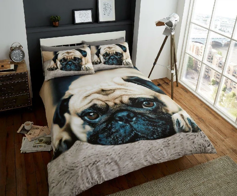 Weekend Shopping Madness Sweet Pug Dog Print Full or Queen Bedding Grey Duvet / Comforter Cover Set Photo Print Weekend Shopping Madness Sweet Pug Dog Print Full or Queen Bedding Grey Duvet / Comforter Cover Set Photo Print