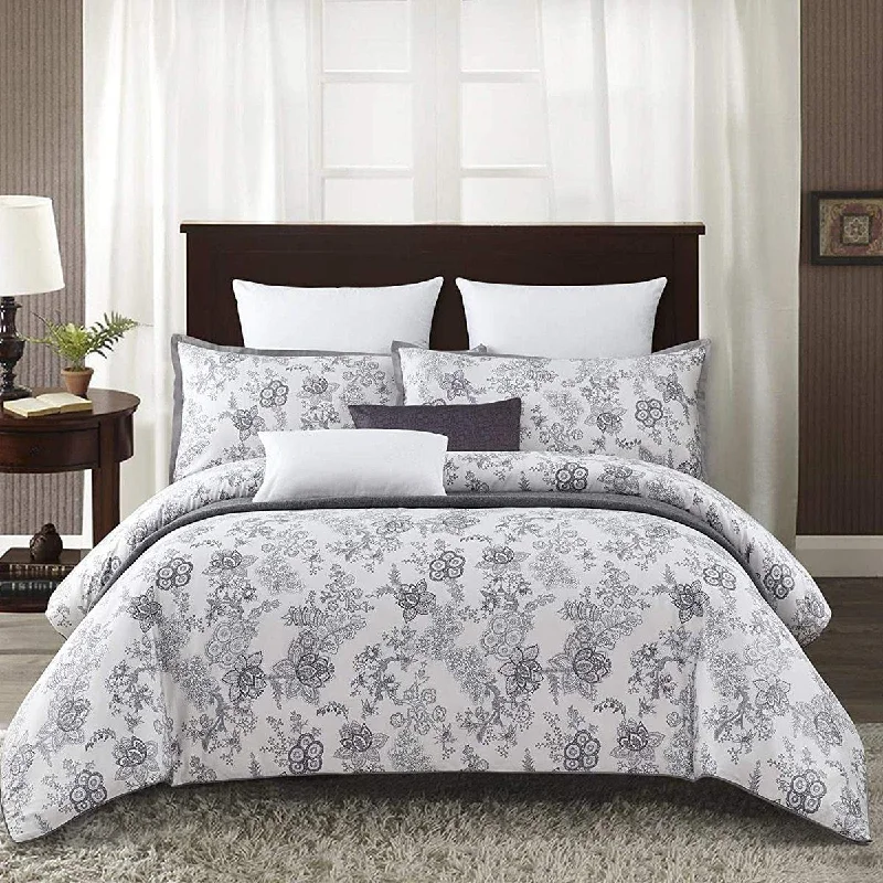 Big Offers White Lotus 7 Piece Cotton Duvet Cover Set
