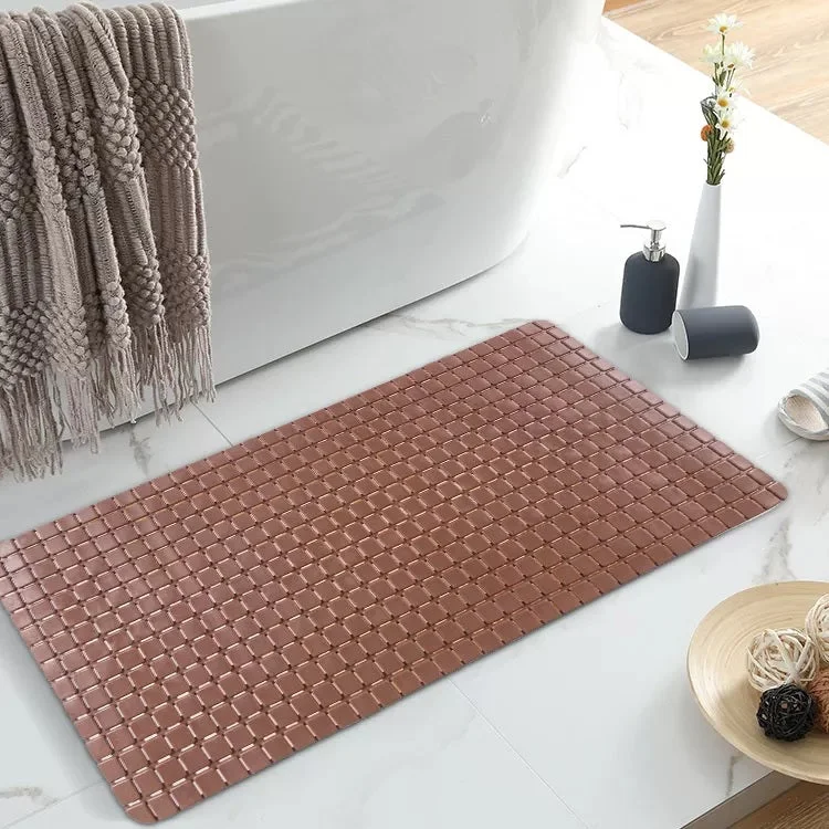 Sale of the Year Anti Slip PVC Bathroom Mat-(2417)-Chocolate Brown
