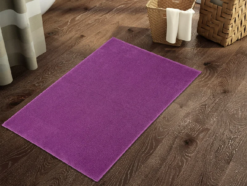 Weekend Steals and Deals Anti Skid Bordeaux Drylon Large Bath Mat - Raang By Welspun