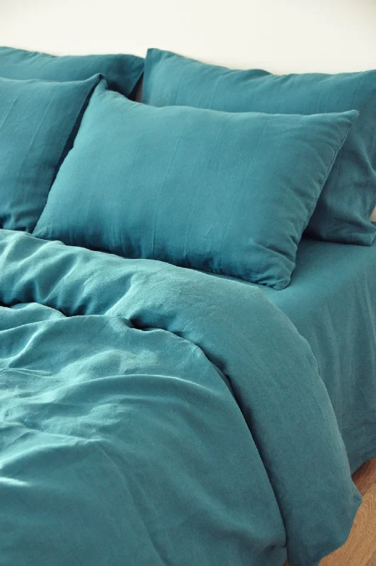 Best Deal of the Day Teal linen pillowcase