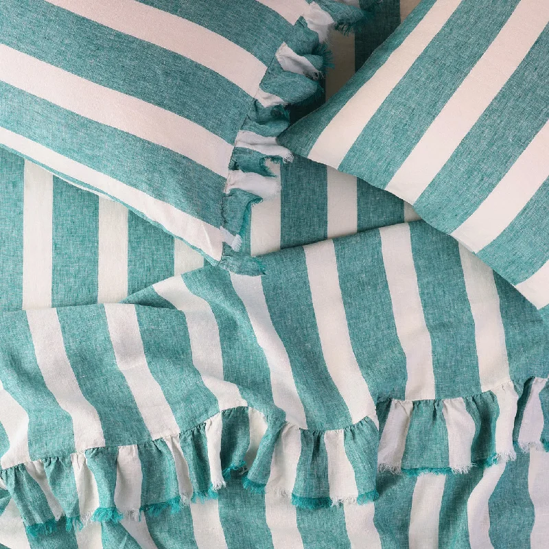 Weekend Shopping Extravaganza Emerald Stripe Fitted Sheet