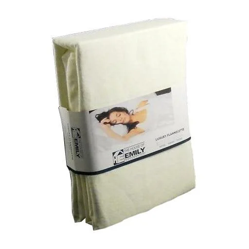 Unmissable Deals King Size 100% Cotton Flannelette 12" Deep Fitted Sheet - Cream